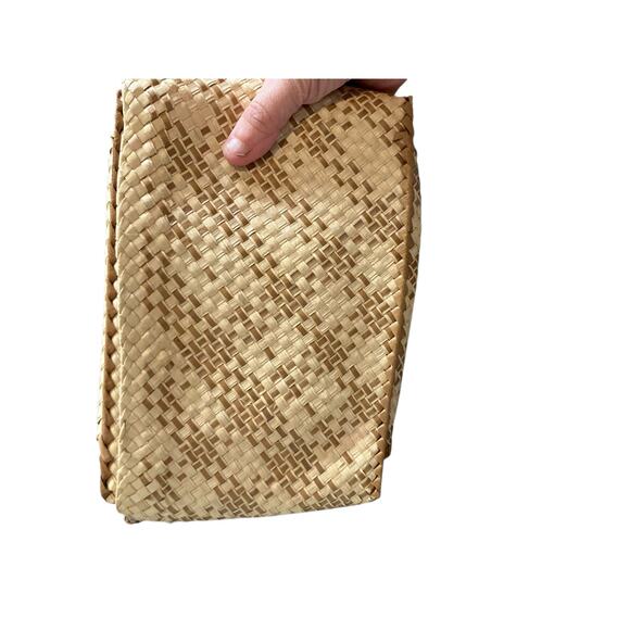 Vintage Handwoven Straw Bag Set Boho Beach Clutch Purse Natural Woven Tote - Picture 10 of 10